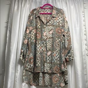 High Low button down blouse